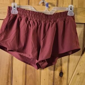 Women's Aerie Offline Athletic Shorts in Maroon